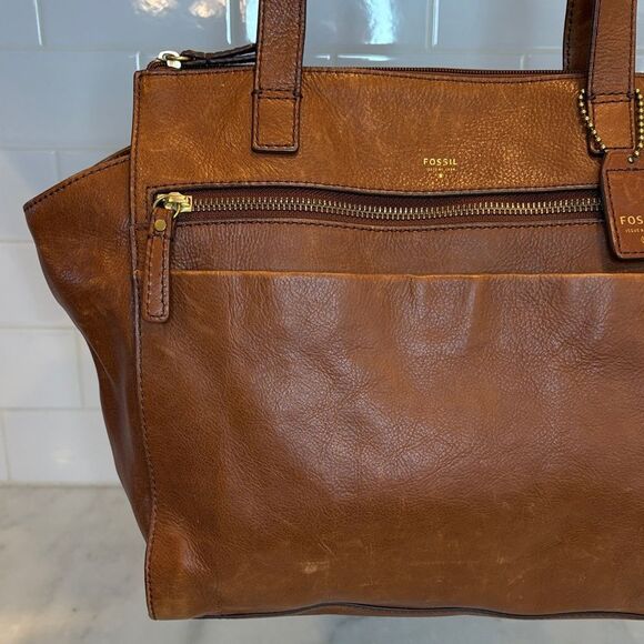 Fossil Purse Handbag Tessa Leather Satchel Shoulder Bag Pocketbook - Picture 2 of 16